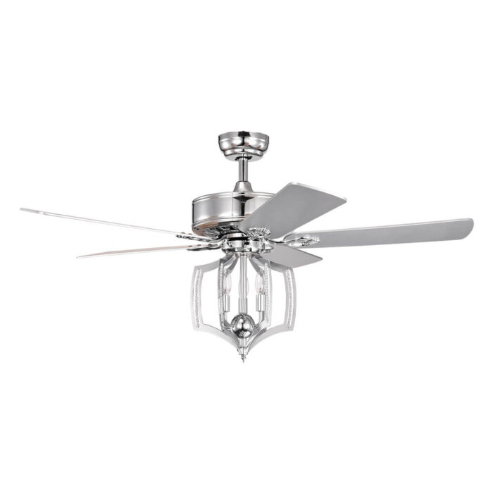 5 Blade Chrome Ceiling Fan With Light