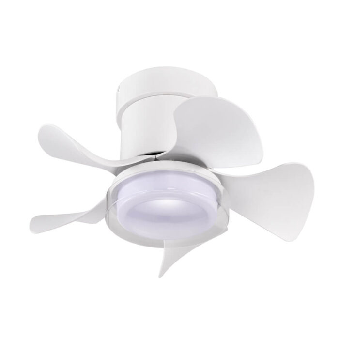 white flush mount ceiling fan with light