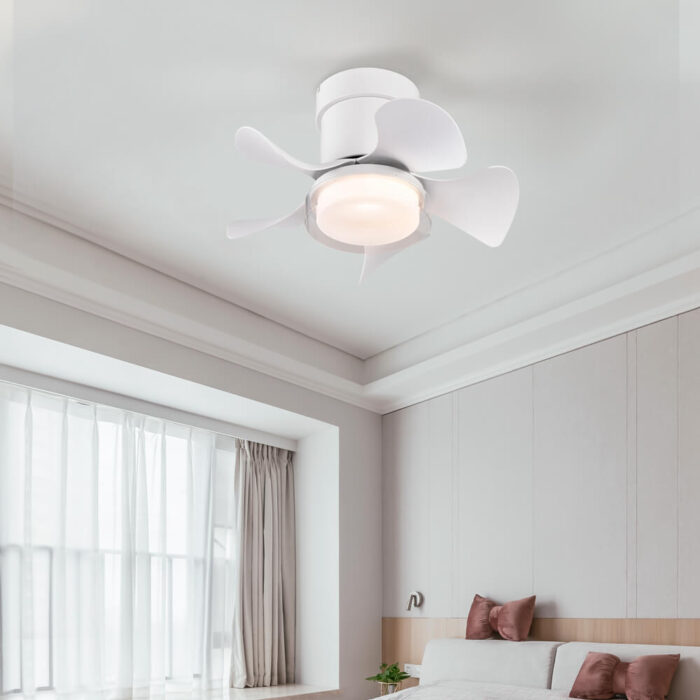 white flush mount ceiling fan with light