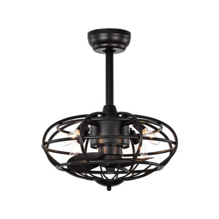 Black Caged Ceiling Fans With Lights