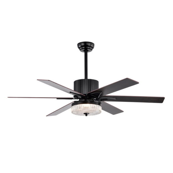 Black Modern Farmhouse Ceiling Fan With Light