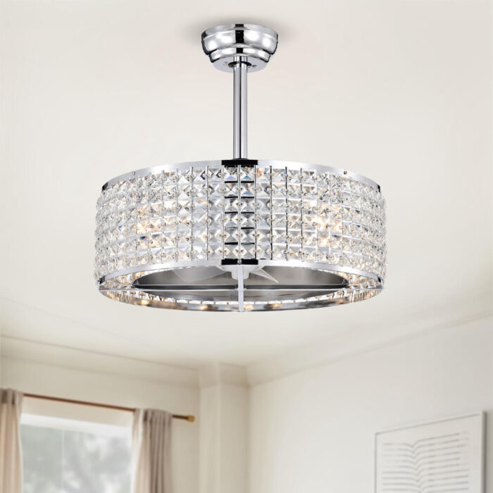 Chrome Fandelier Ceiling Fans With Lights