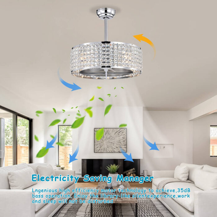 Chrome Fandelier Ceiling Fans With Lights