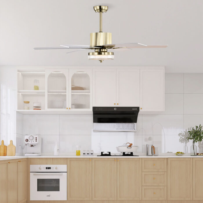 Rose Gold Modern Farmhouse Ceiling Fan With Light